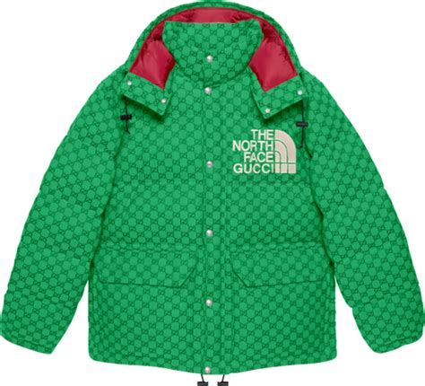 gucci north face puffer green